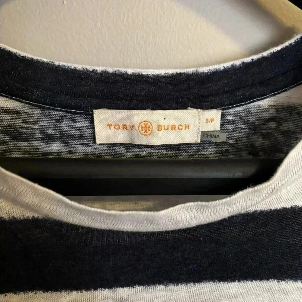 Tory Burch Black and White Striped Tank Top - Picture 2 of 4
